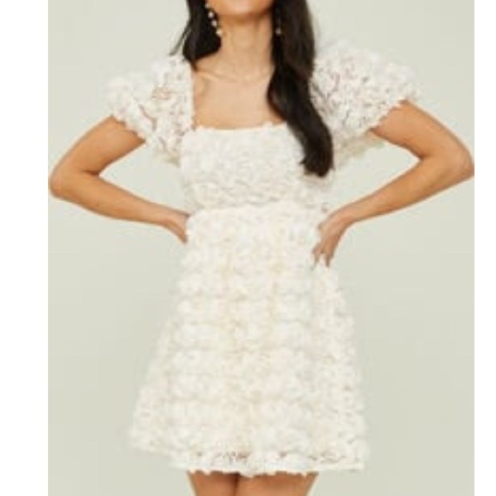 Elegant Cream Lace Dress